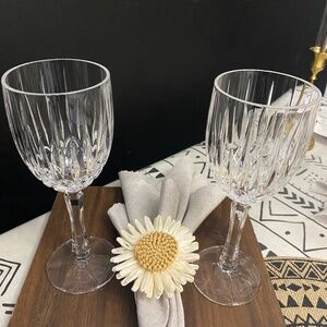 Set of 2 Gorham Regalta Crystal stemmed water glasses
